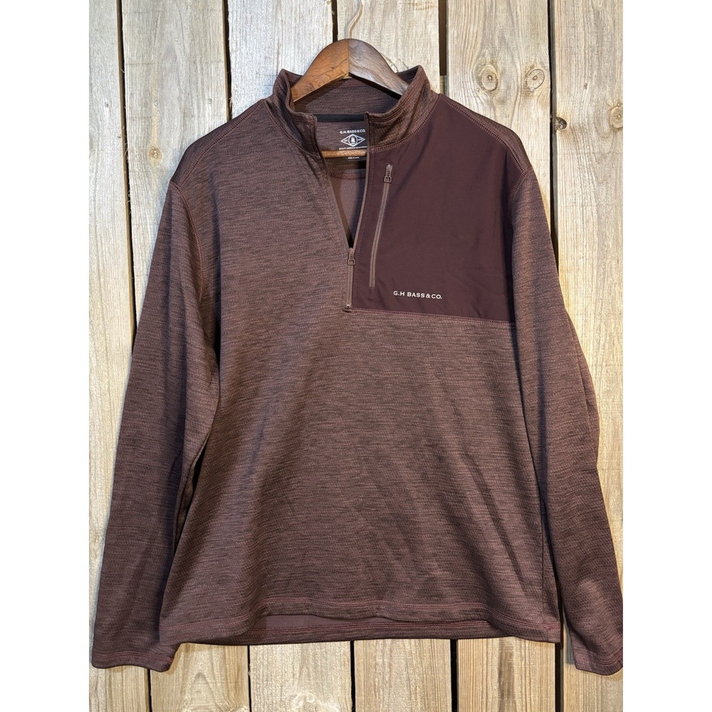 G.H.‎ Bass Burgundy Quarter Zip Pullover Men's Medium